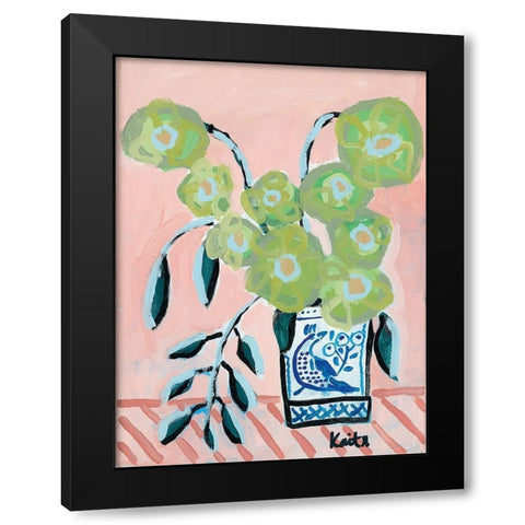 Spring Green Black Modern Wood Framed Art Print with Double Matting by Roberts, Kait