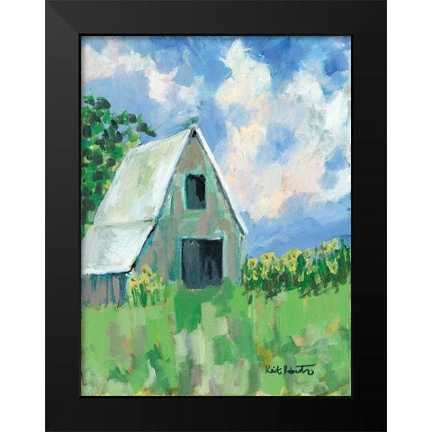 June Fields Black Modern Wood Framed Art Print by Roberts, Kait