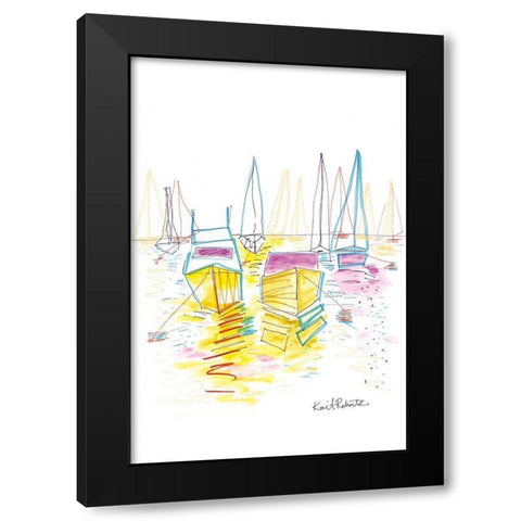 The Lake Day is Done Black Modern Wood Framed Art Print with Double Matting by Roberts, Kait