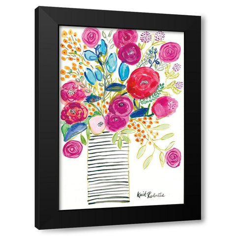 Blissful Blooms Black Modern Wood Framed Art Print with Double Matting by Roberts, Kait