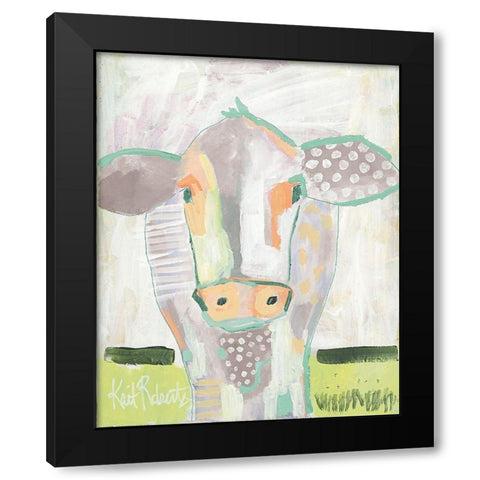 Moo Series: Laverne  Black Modern Wood Framed Art Print with Double Matting by Roberts, Kait