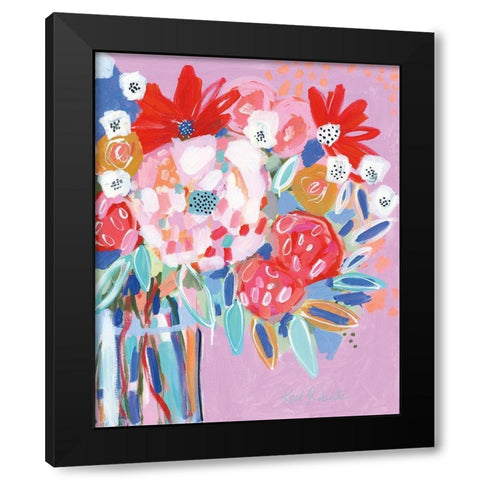 Tell Me a Story with Flowers   Black Modern Wood Framed Art Print with Double Matting by Roberts, Kait