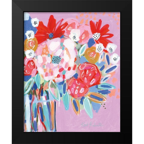 Tell Me a Story with Flowers   Black Modern Wood Framed Art Print by Roberts, Kait