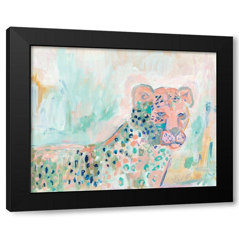 Cheetah Watch t Black Modern Wood Framed Art Print by Roberts, Kait