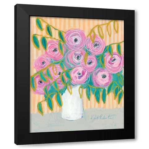 Maxines Best Blooms  Black Modern Wood Framed Art Print by Roberts, Kait