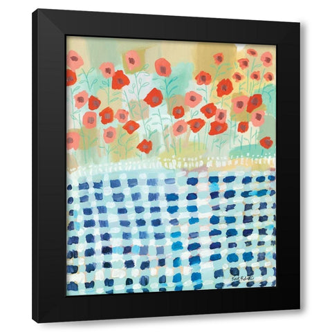 Poppies and Picnics Black Modern Wood Framed Art Print with Double Matting by Roberts, Kait