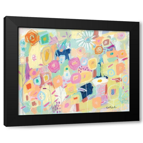 Its Risky to Blossom Black Modern Wood Framed Art Print by Roberts, Kait