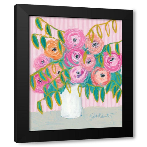 Maxines Best Blooms    Black Modern Wood Framed Art Print with Double Matting by Roberts, Kait