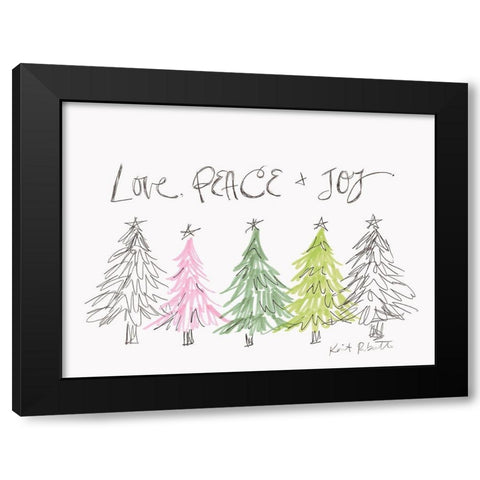 Love, Peace and Joy Black Modern Wood Framed Art Print by Roberts, Kait