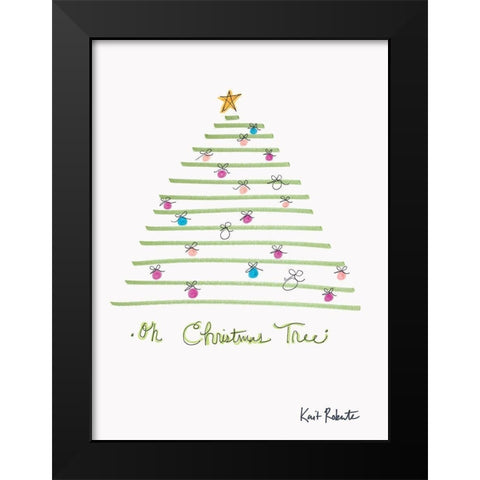 Oh Christmas Tree Black Modern Wood Framed Art Print by Roberts, Kait