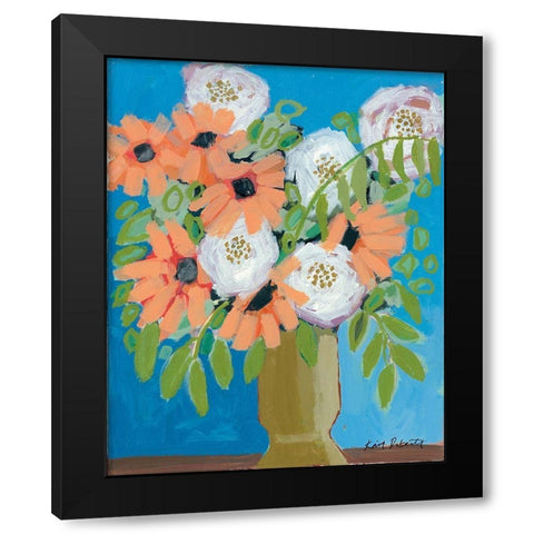 Peach Fever Black Modern Wood Framed Art Print with Double Matting by Roberts, Kait