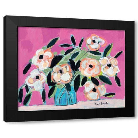 Pink Fever Black Modern Wood Framed Art Print by Roberts, Kait