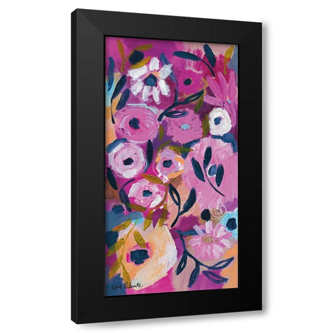 Midnight Blooms Black Modern Wood Framed Art Print with Double Matting by Roberts, Kait