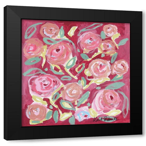 Blooming in Rose Black Modern Wood Framed Art Print by Roberts, Kait