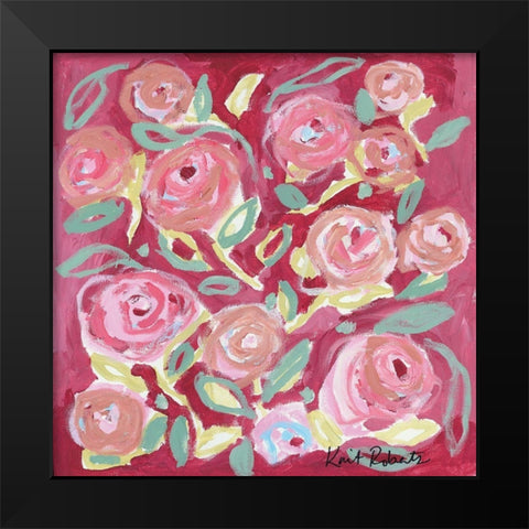 Blooming in Rose Black Modern Wood Framed Art Print by Roberts, Kait