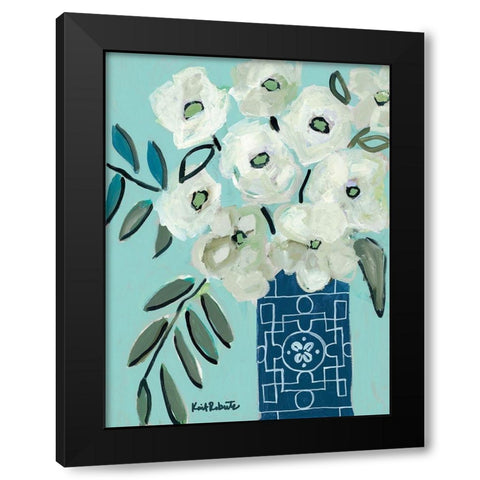 White Flowers for Patricia Black Modern Wood Framed Art Print by Roberts, Kait