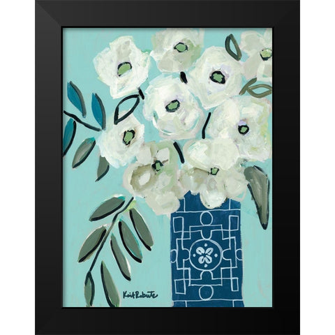 White Flowers for Patricia Black Modern Wood Framed Art Print by Roberts, Kait