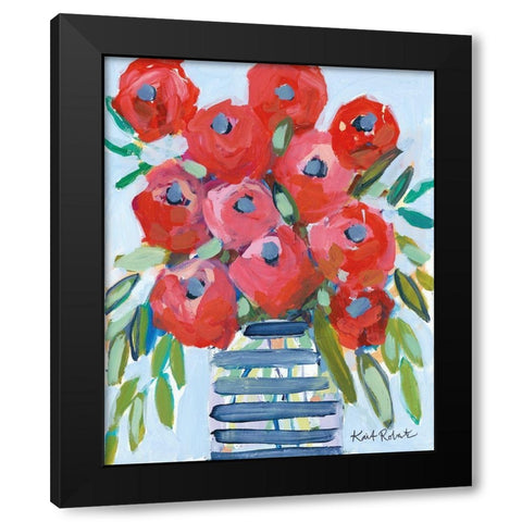 April Showers Give Me Flowers Black Modern Wood Framed Art Print with Double Matting by Roberts, Kait