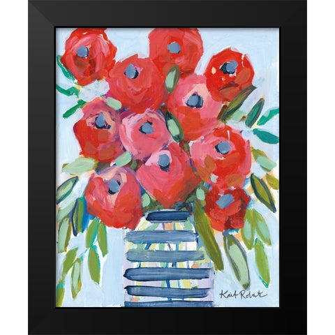 April Showers Give Me Flowers Black Modern Wood Framed Art Print by Roberts, Kait