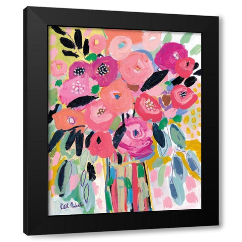 Flowers on are Multi-Vitamin Black Modern Wood Framed Art Print with Double Matting by Roberts, Kait