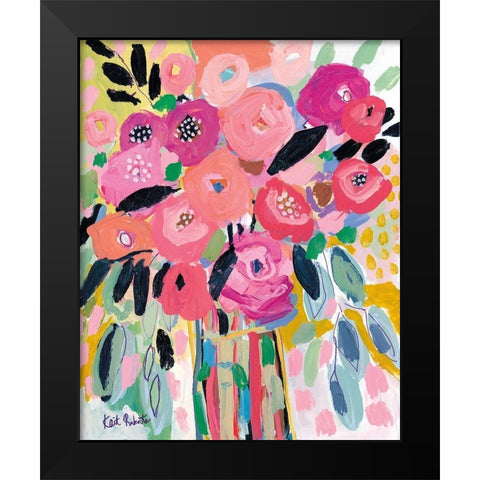 Flowers on are Multi-Vitamin Black Modern Wood Framed Art Print by Roberts, Kait