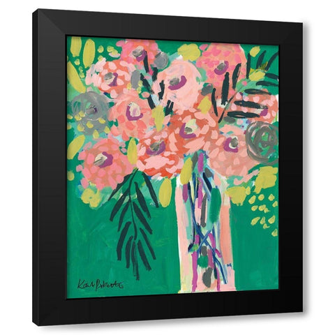 Still Life in Jade Black Modern Wood Framed Art Print by Roberts, Kait