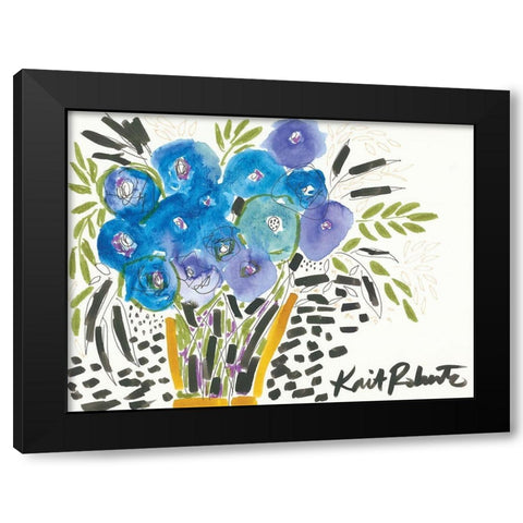 Singing the Blues Black Modern Wood Framed Art Print with Double Matting by Roberts, Kait