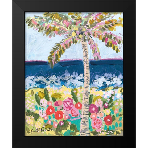 T is for Tropics Black Modern Wood Framed Art Print by Roberts, Kait