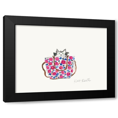 Sophie the Kitten Black Modern Wood Framed Art Print by Roberts, Kait