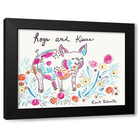 Hogs and Kisses     Black Modern Wood Framed Art Print with Double Matting by Roberts, Kait
