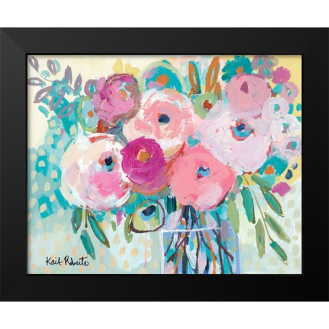 Bloom Where You are Planted Black Modern Wood Framed Art Print by Roberts, Kait