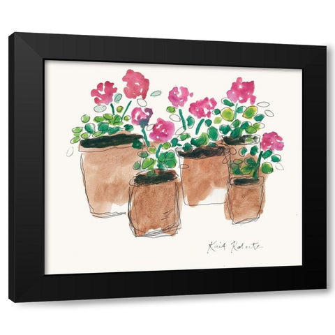 Geranium Sunday Black Modern Wood Framed Art Print with Double Matting by Roberts, Kait