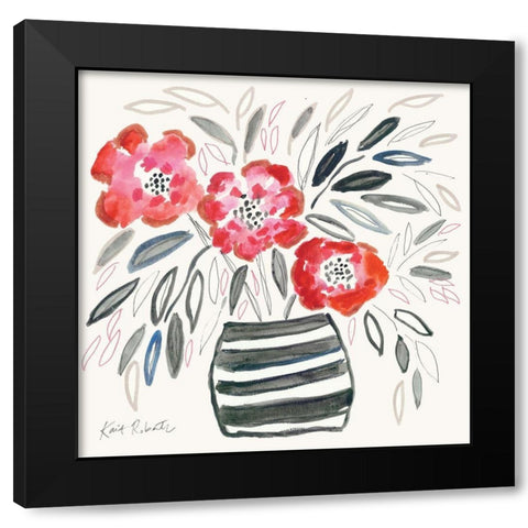 Flowers for Darcy Black Modern Wood Framed Art Print by Roberts, Kait