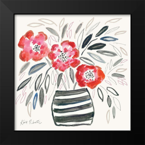 Flowers for Darcy Black Modern Wood Framed Art Print by Roberts, Kait