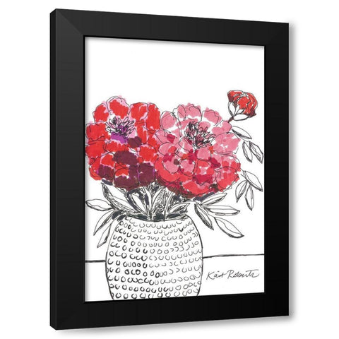 I Planted Peonies Black Modern Wood Framed Art Print with Double Matting by Roberts, Kait