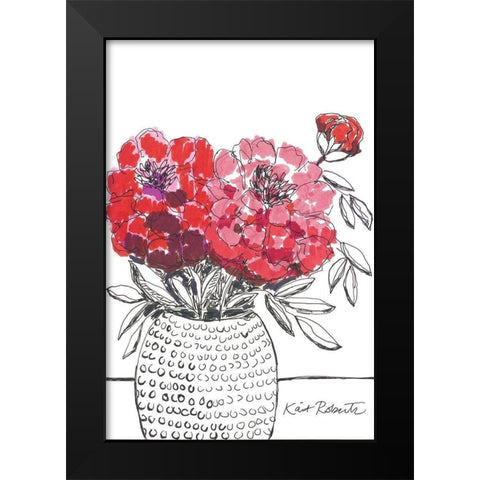 I Planted Peonies Black Modern Wood Framed Art Print by Roberts, Kait