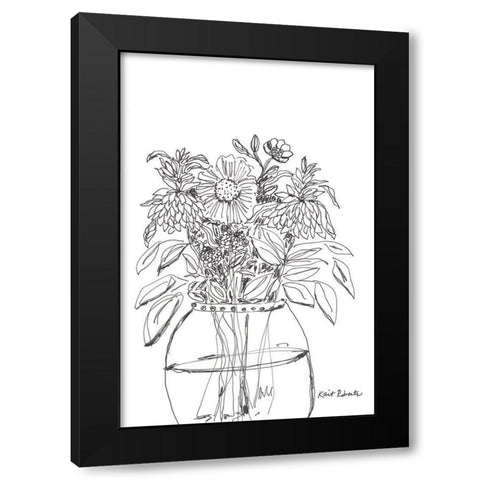 Summer Garden in a Vase Black Modern Wood Framed Art Print with Double Matting by Roberts, Kait