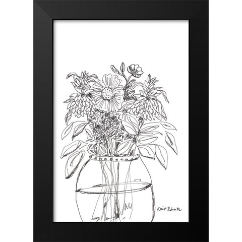 Summer Garden in a Vase Black Modern Wood Framed Art Print by Roberts, Kait