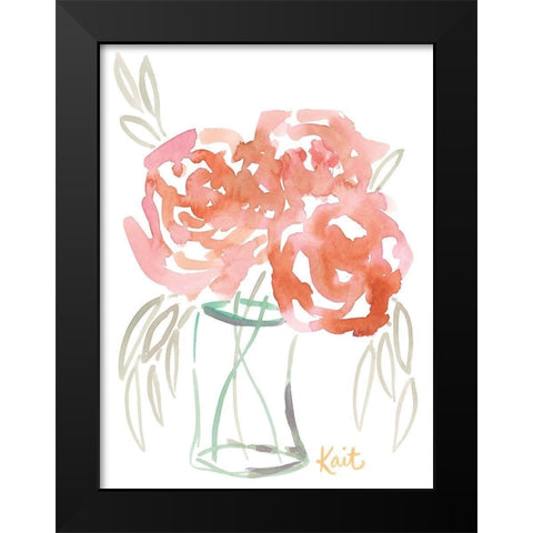 Juicy Blooms Black Modern Wood Framed Art Print by Roberts, Kait