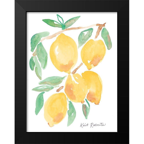 Kitchen Lemons Black Modern Wood Framed Art Print by Roberts, Kait