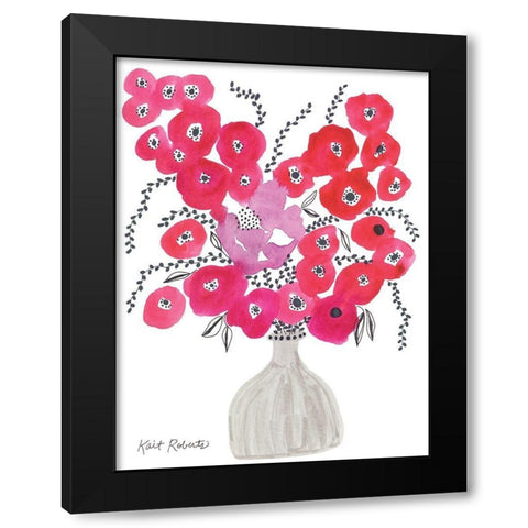 Vanity Blooms Caught My Eye Black Modern Wood Framed Art Print by Roberts, Kait