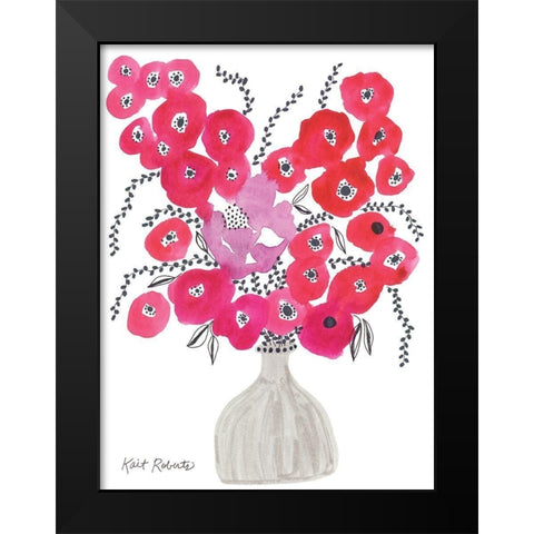 Vanity Blooms Caught My Eye Black Modern Wood Framed Art Print by Roberts, Kait