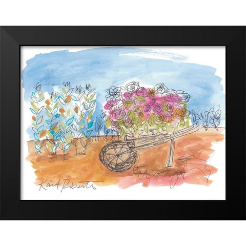 Grandads Garden Black Modern Wood Framed Art Print by Roberts, Kait