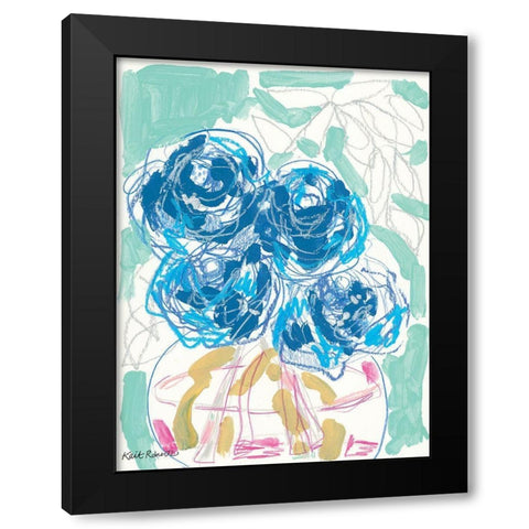 Nightstand Blooms in Water Black Modern Wood Framed Art Print with Double Matting by Roberts, Kait