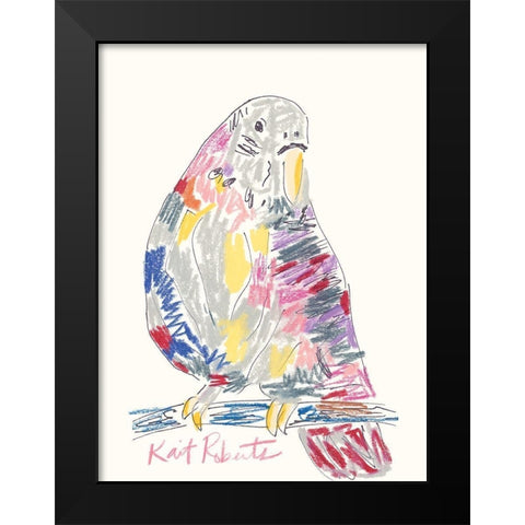 Jimmy the Bird Black Modern Wood Framed Art Print by Roberts, Kait