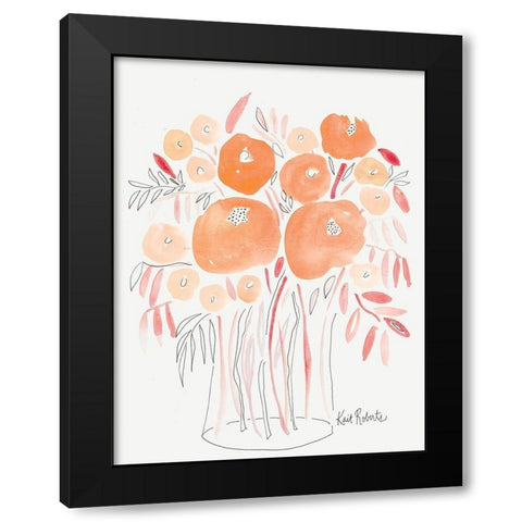 Guava Blooms and Bubblegum Leaves    Black Modern Wood Framed Art Print with Double Matting by Roberts, Kait