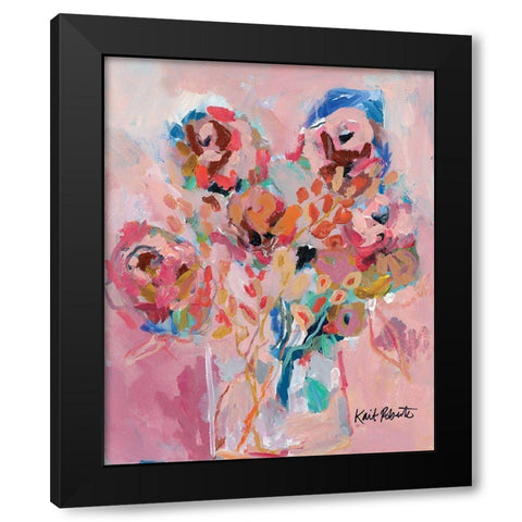 Dream Blooms Black Modern Wood Framed Art Print by Roberts, Kait