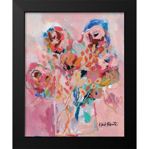 Dream Blooms Black Modern Wood Framed Art Print by Roberts, Kait