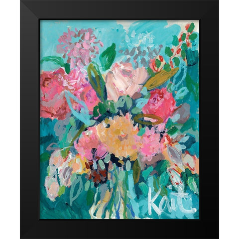 Listen Black Modern Wood Framed Art Print by Roberts, Kait