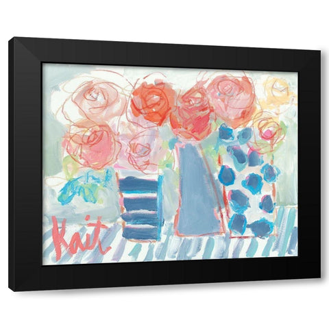 Tea Party Black Modern Wood Framed Art Print with Double Matting by Roberts, Kait